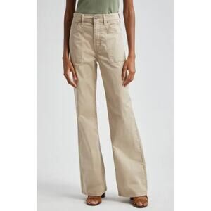 NWT Veronica Beard Jeans Crosbie Wide Leg Pants Stone Tan Khaki Women's size 25